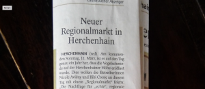 Aussichtsreich Presseartikel zum Mark mit regionalen Waren